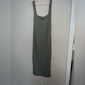 Army green midi dress super stretchy
